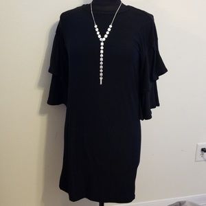 Planet Gold Ruffled sleeve t-shirt style Dress